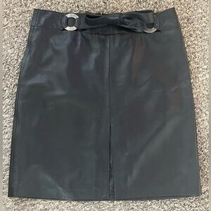 VAKKO New York real leather black skirt sz 8